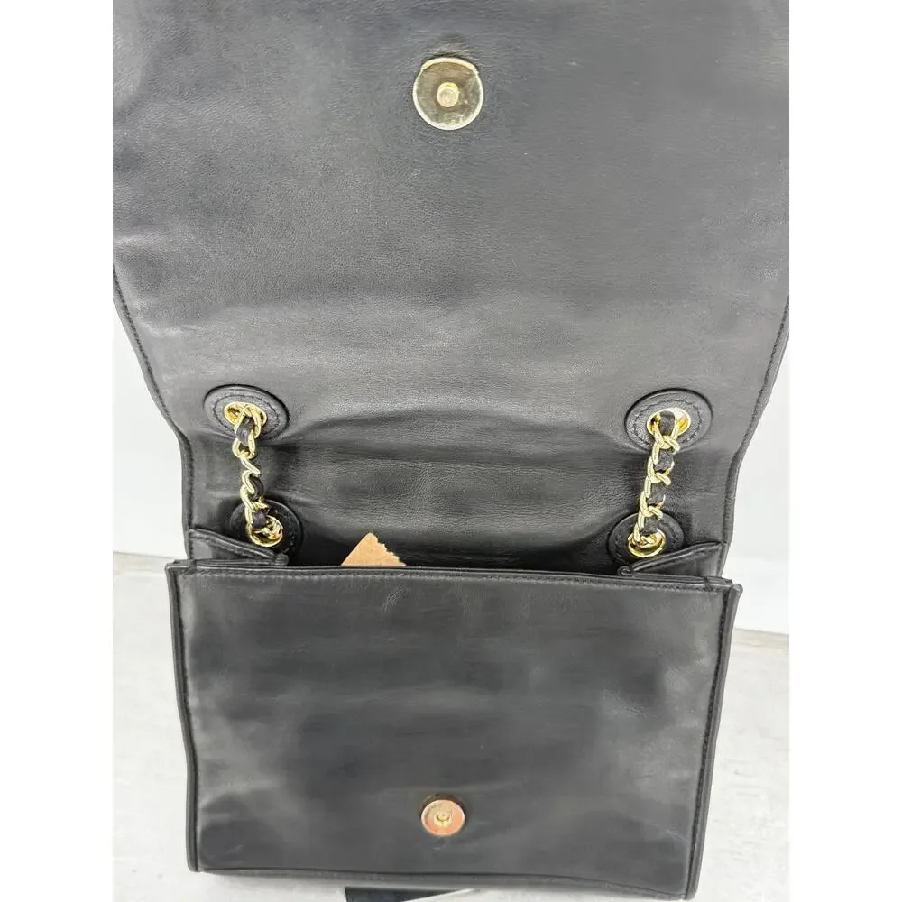 Tory Burch Fleming Small Convertible Shoulder Bag Black Quilted Leather Chain